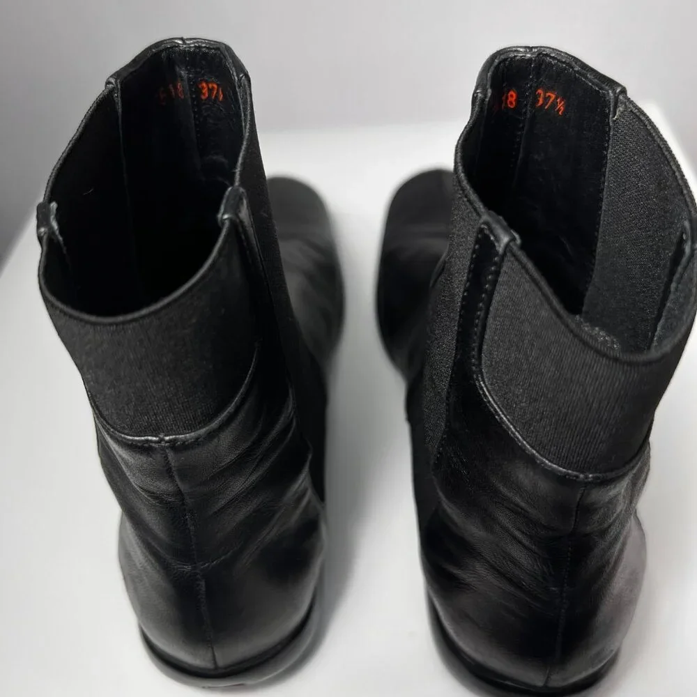 VTG PRADA Sport Nappa Chelsea Black Leather Boots 7US=37.5EU Made in Italy - Picture 6 of 10